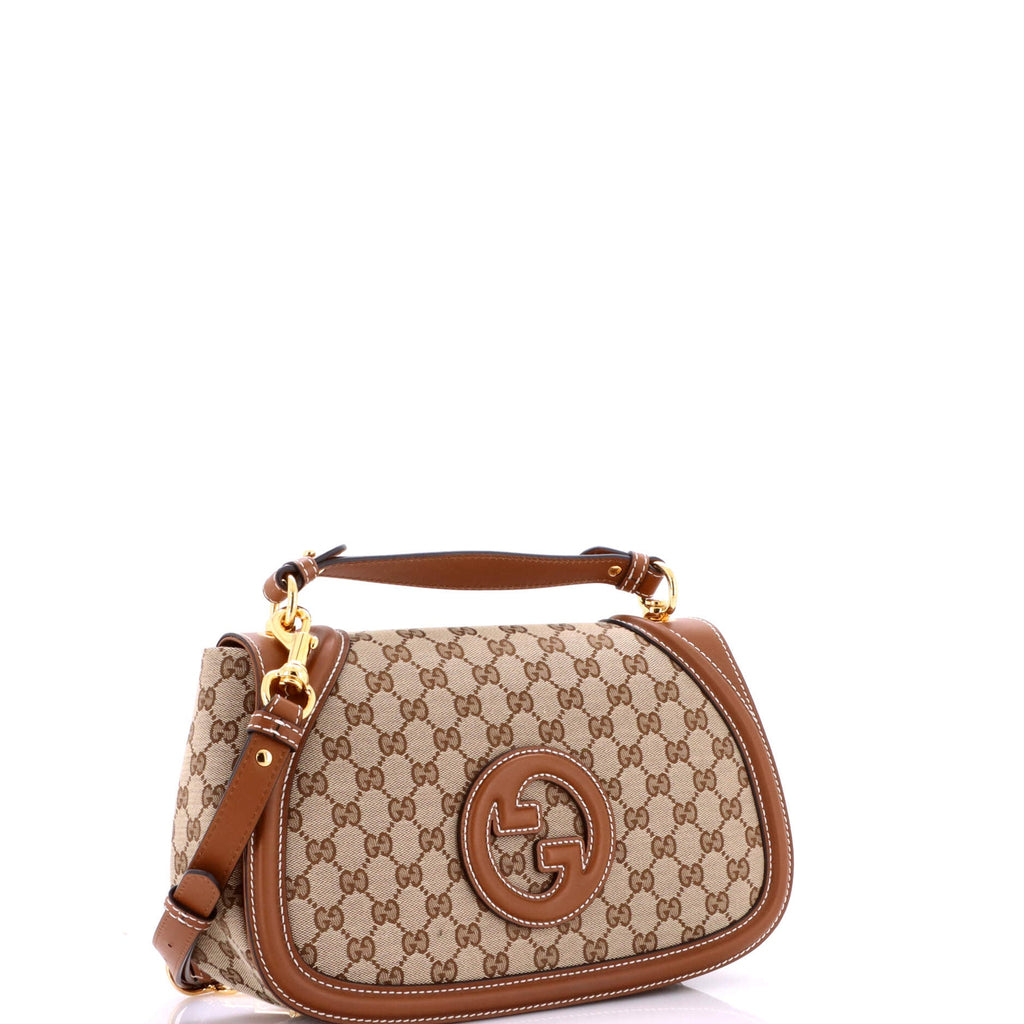 Blondie NM Top Handle Bag GG Coated Canvas with Leather Medium