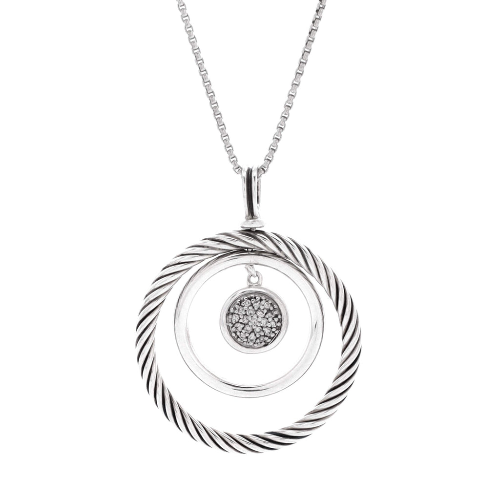 Mobile Circle Necklace Sterling Silver with Diamonds