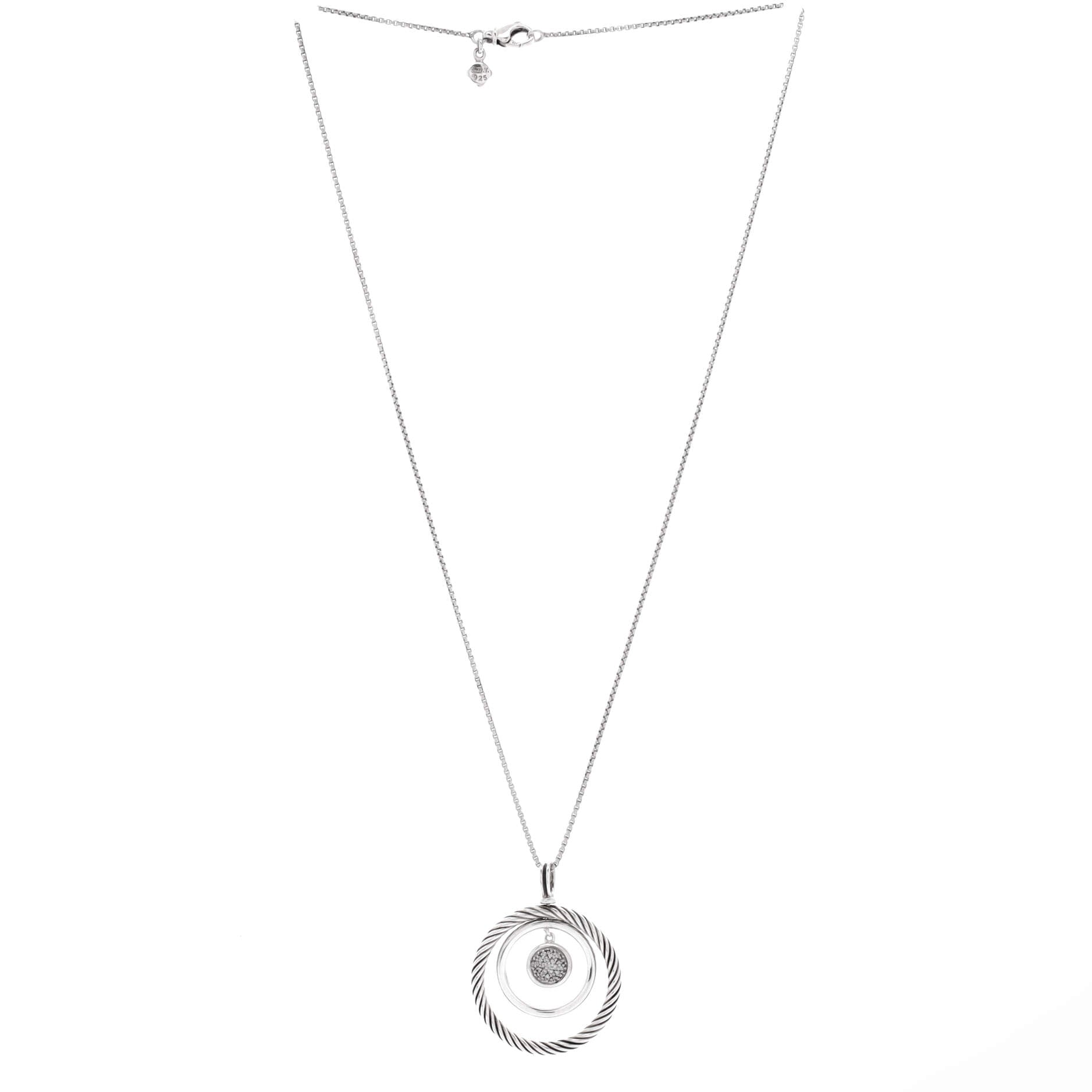 Mobile Circle Necklace Sterling Silver with Diamonds