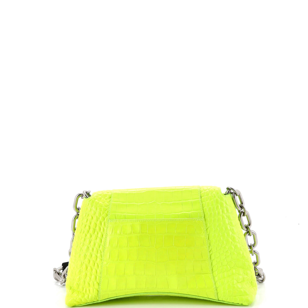 Downtown S Chain-Handle Shoulder Bag Crocodile Embossed Leather Small