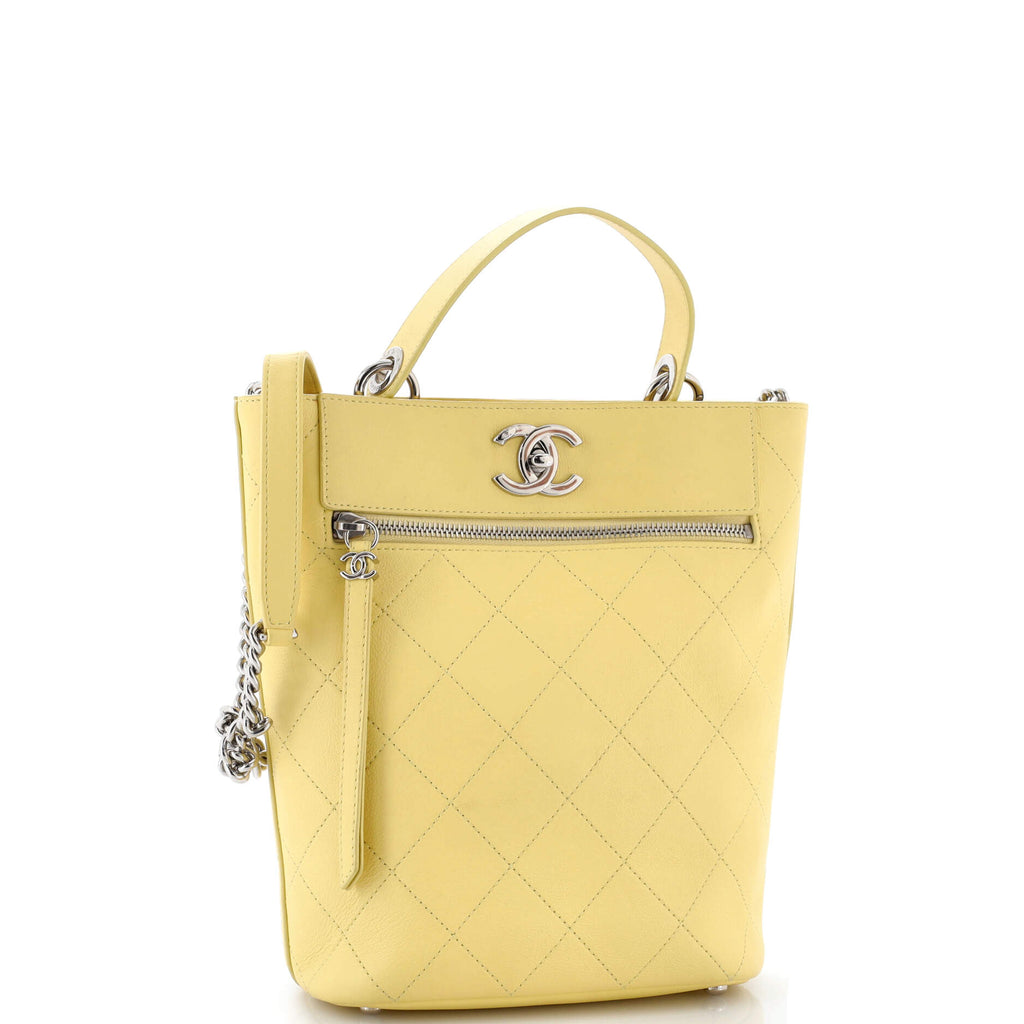 CC Top Handle Bucket Bag Stitched Calfskin Small