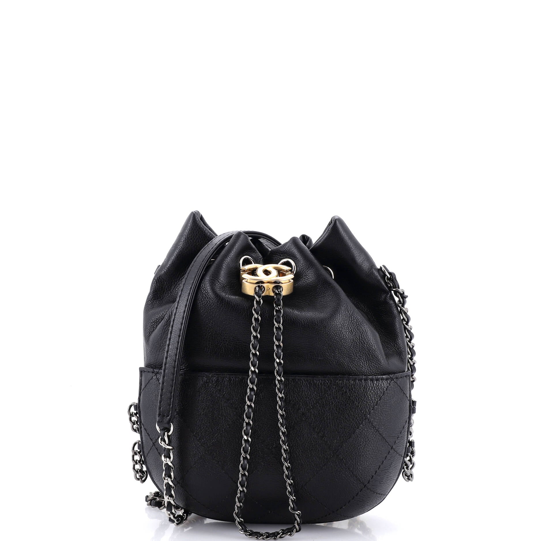 Gabrielle Drawstring Bag Quilted Calfskin Small