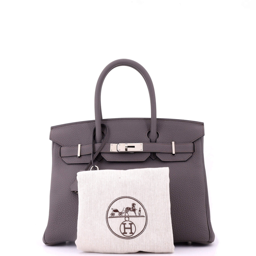 Birkin Handbag Grey Togo with Palladium Hardware 30