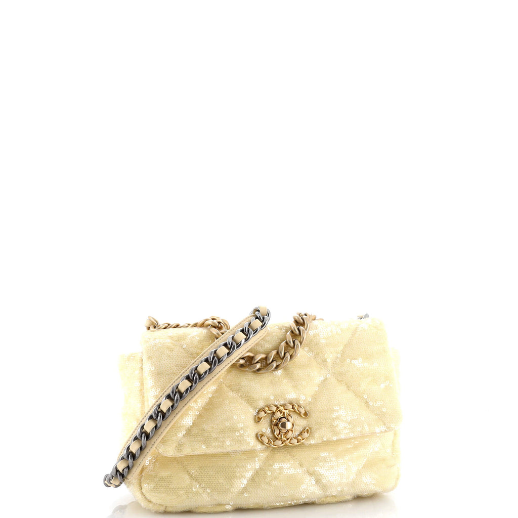 19 Flap Bag Quilted Sequins Medium