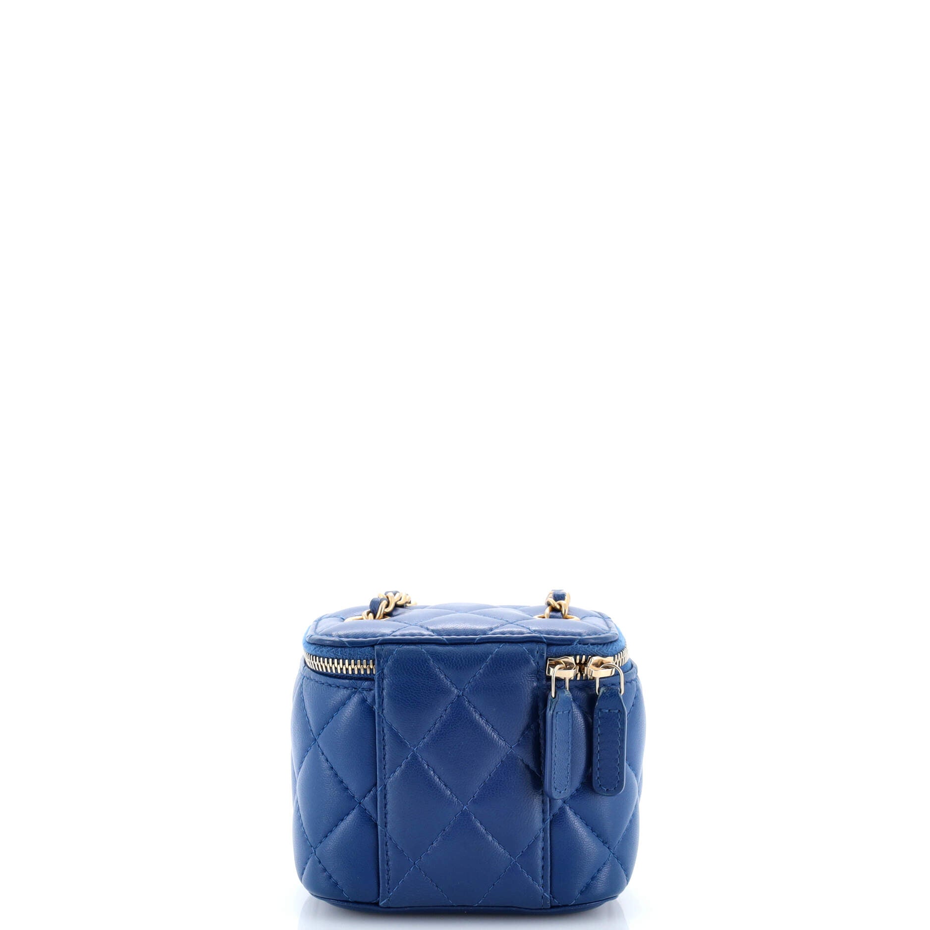 Pearl Crush Vanity Case with Chain Quilted Lambskin Mini