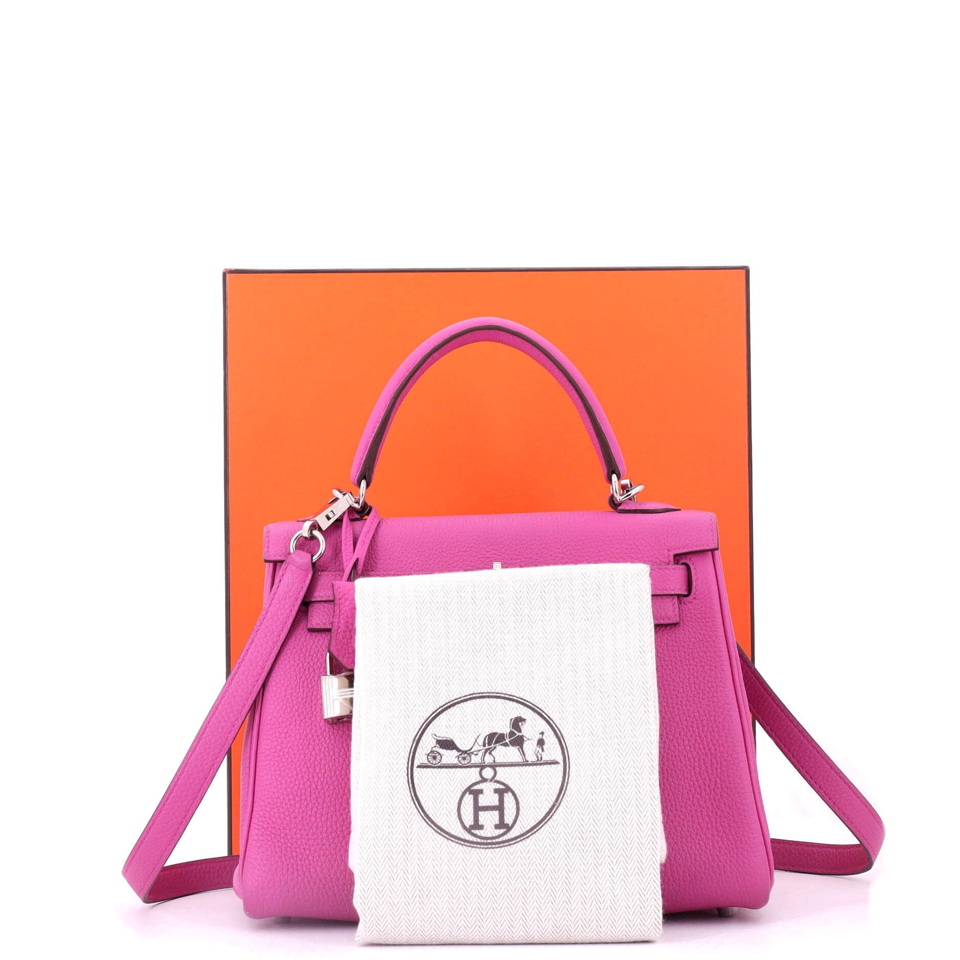 Kelly Handbag Magnolia Togo with Palladium Hardware 25