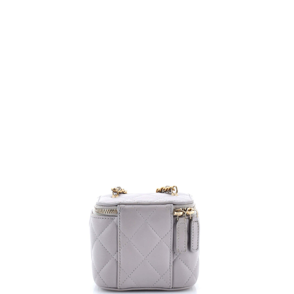 Pearl Crush Vanity Case with Chain Quilted Lambskin Mini