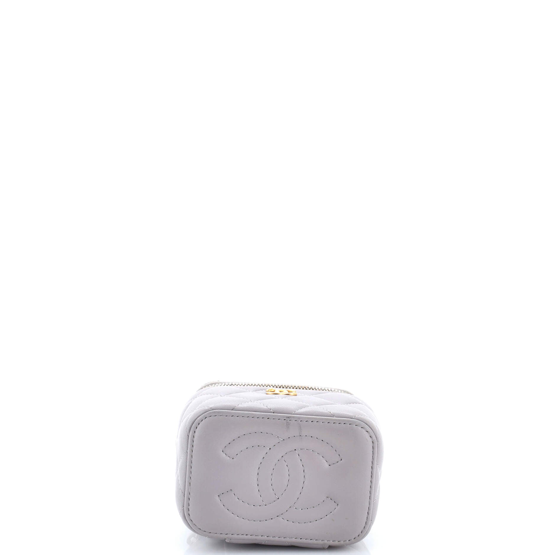 Pearl Crush Vanity Case with Chain Quilted Lambskin Mini