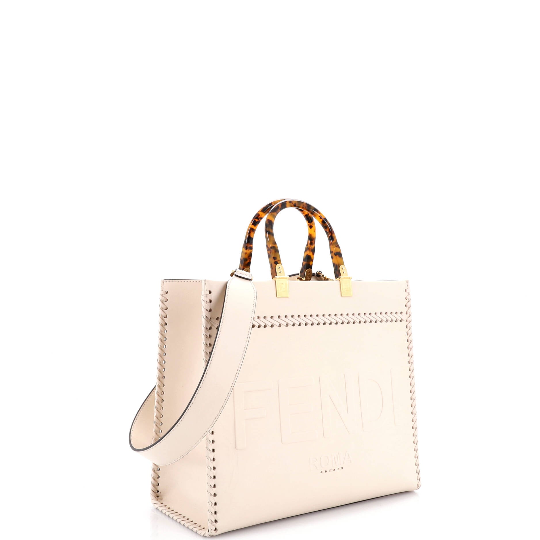 Sunshine Shopper Tote Whipstitch Leather Medium