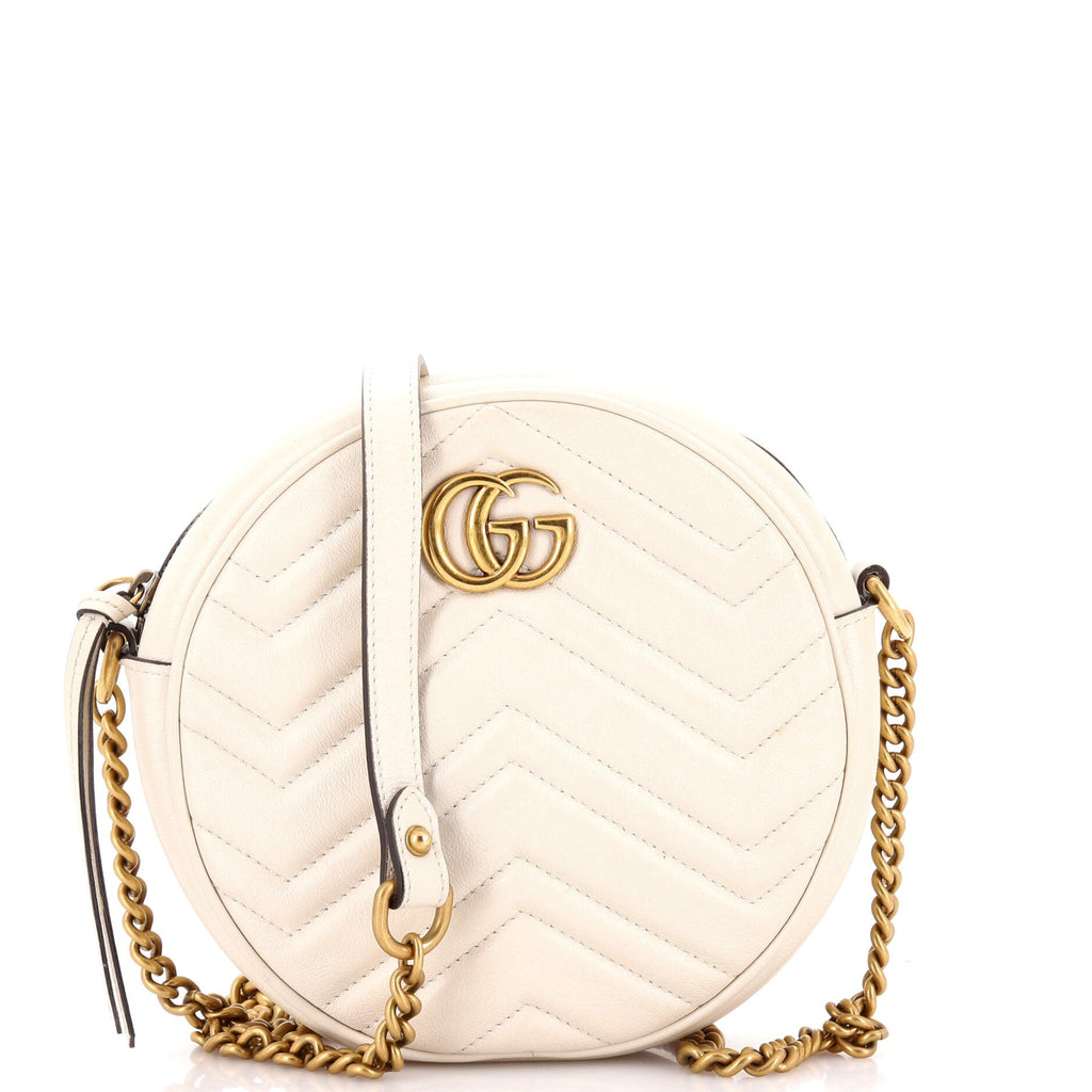 GG Marmont Round Shoulder Bag Matelasse Leather Mini
