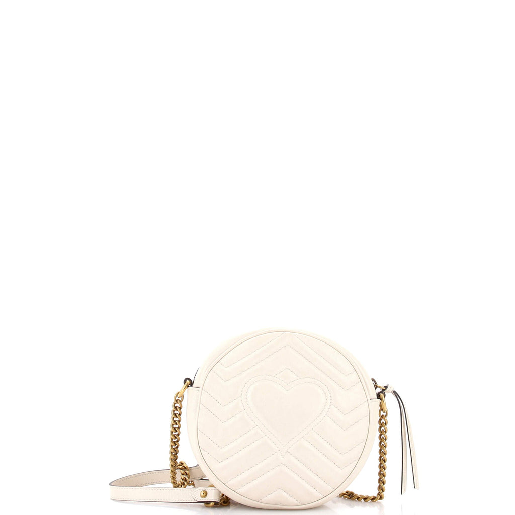GG Marmont Round Shoulder Bag Matelasse Leather Mini