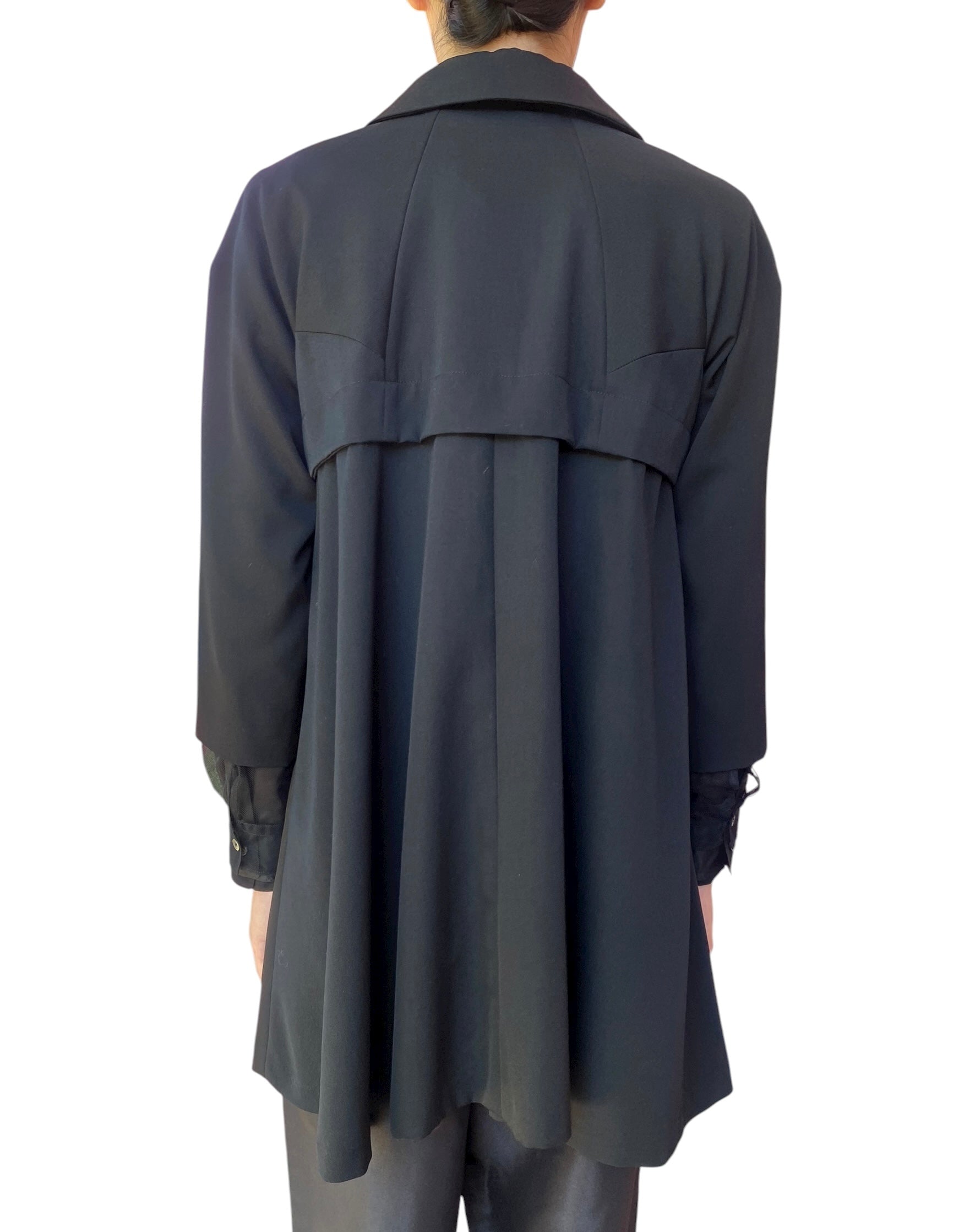 Comme Des Garçons Black Peter Pan Collar Empire Coat - M / US 6