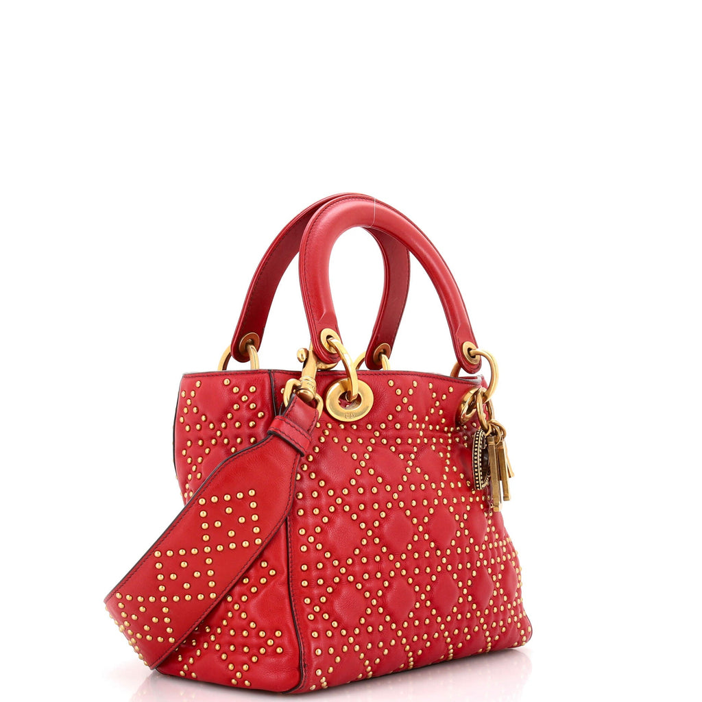 Supple Lady Dior Bag Cannage Studded Lambskin Medium