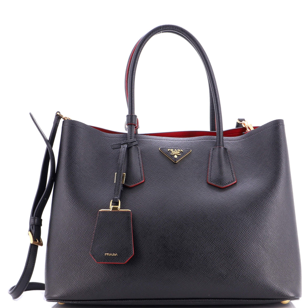 Cuir Double Tote Saffiano Leather Large