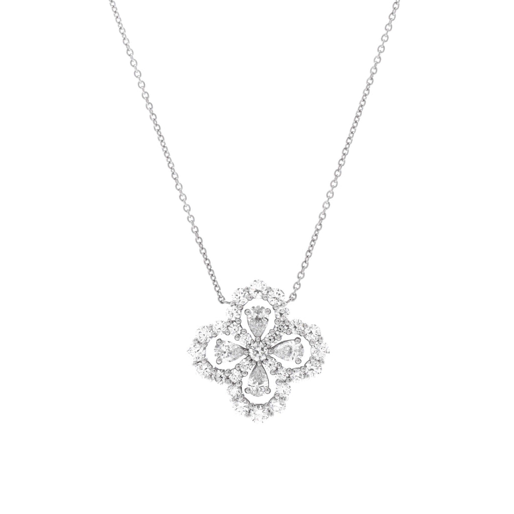 Loop Full Motif Pendant Necklace Platinum with Diamonds