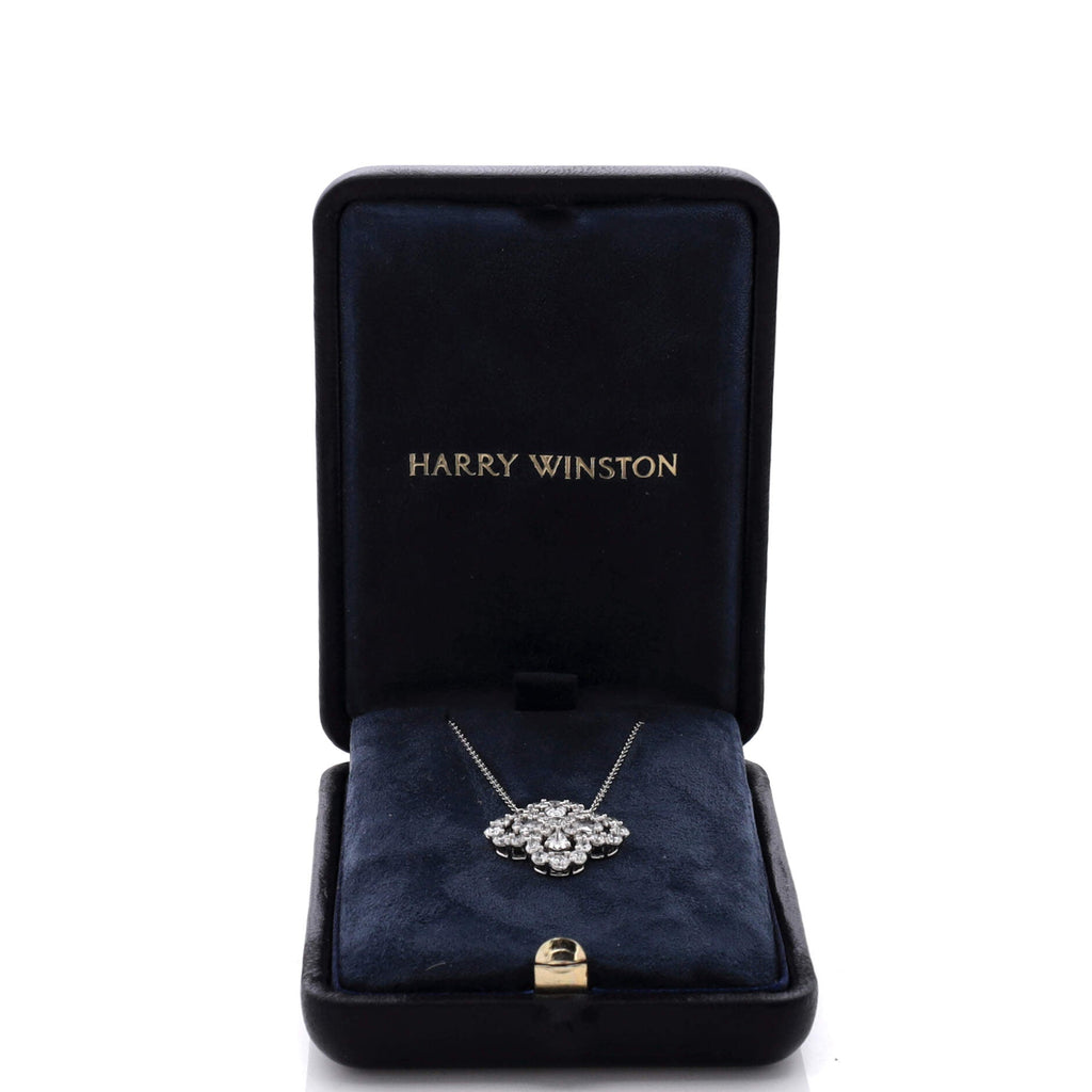 Loop Full Motif Pendant Necklace Platinum with Diamonds