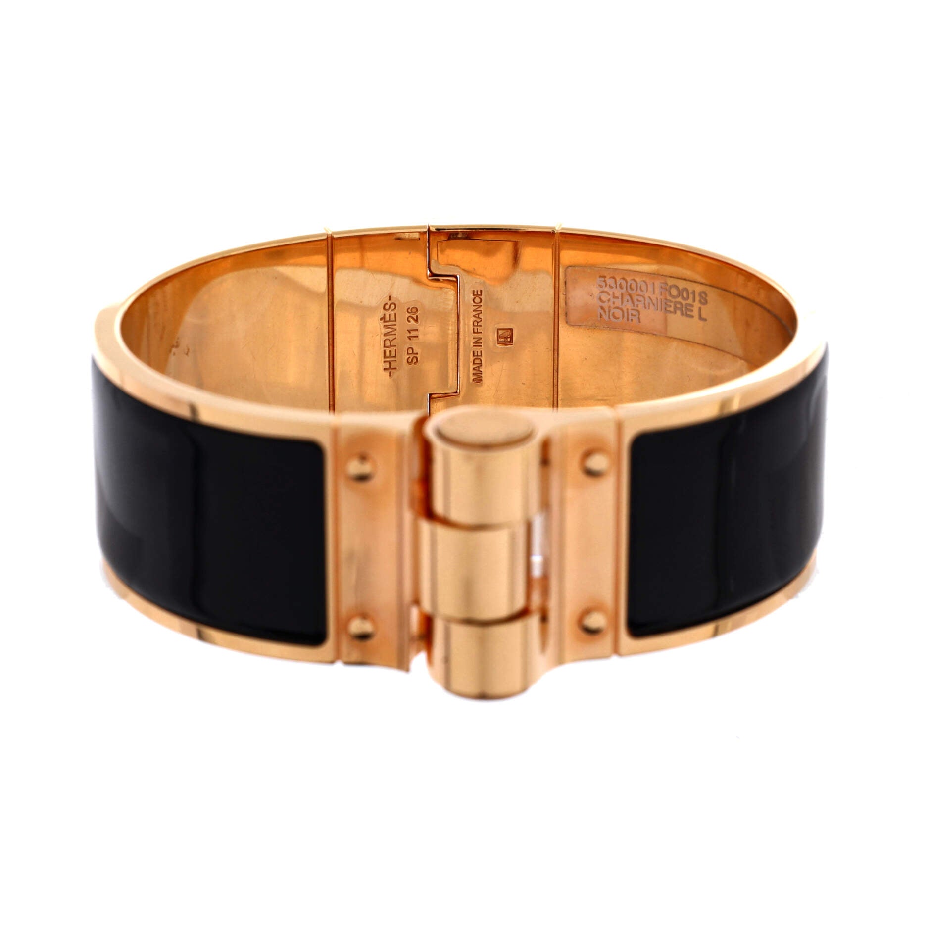 Charniere Uni Hinged Bracelet Metal and Enamel Wide