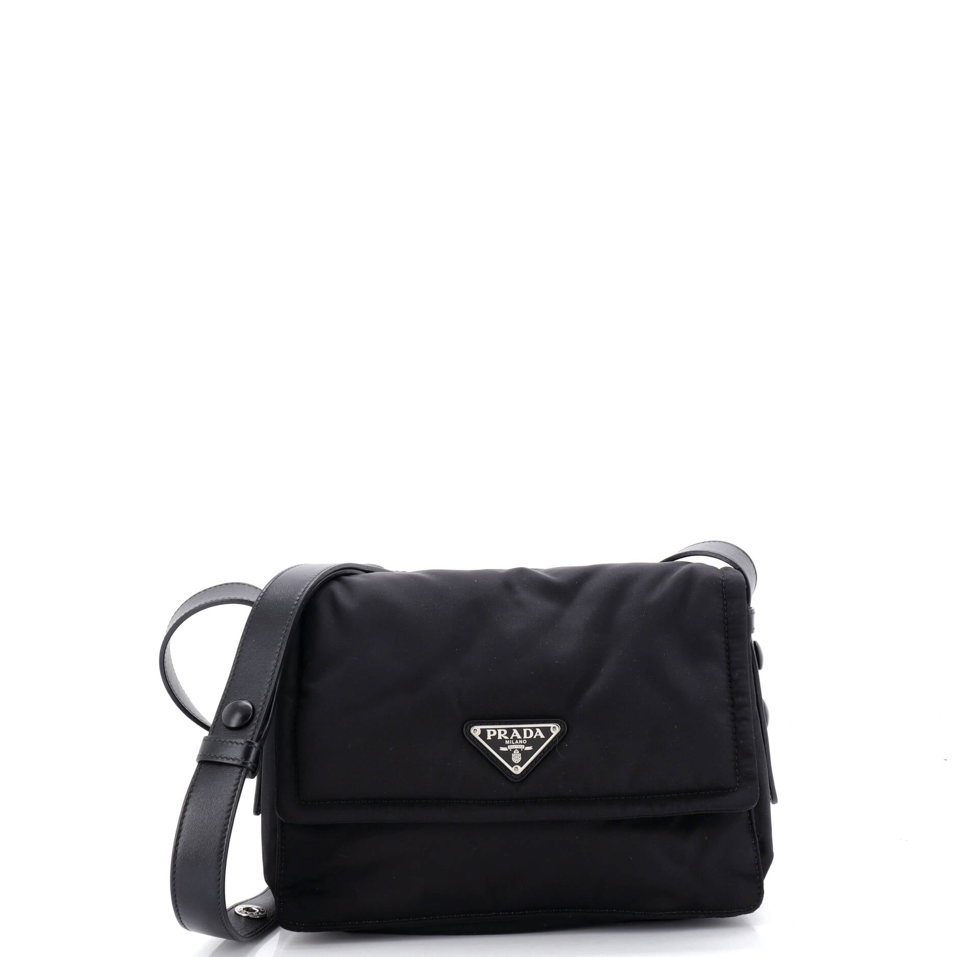 Padded Flap Shoulder Bag Re-Nylon Small