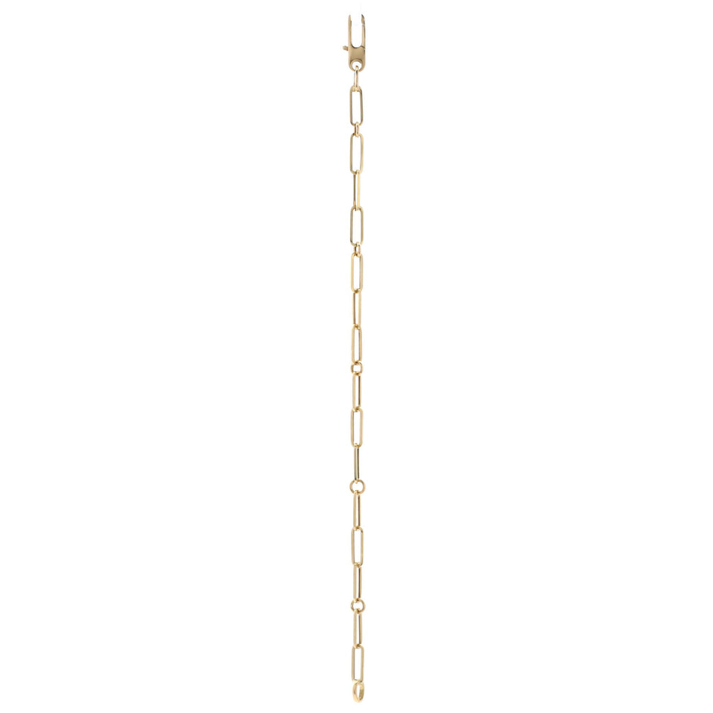 Paperclip Chain Link Bracelet 18K Yellow Gold