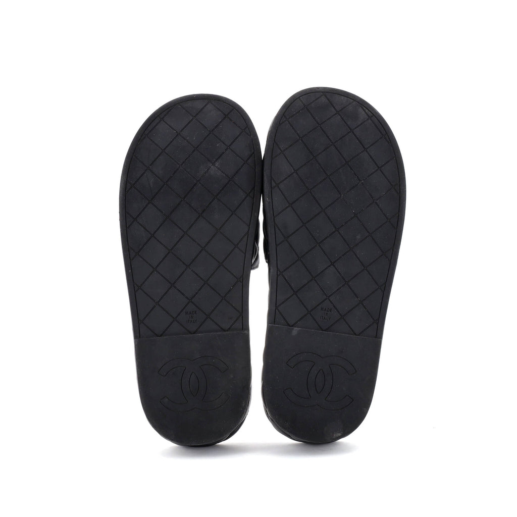 Women's CC Platform Slide Sandals Quilted Leather