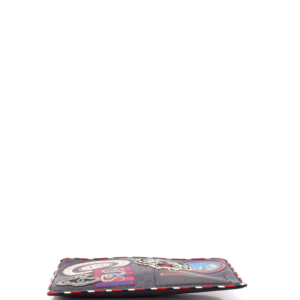 Night Courrier Pouch GG Coated Canvas with Applique