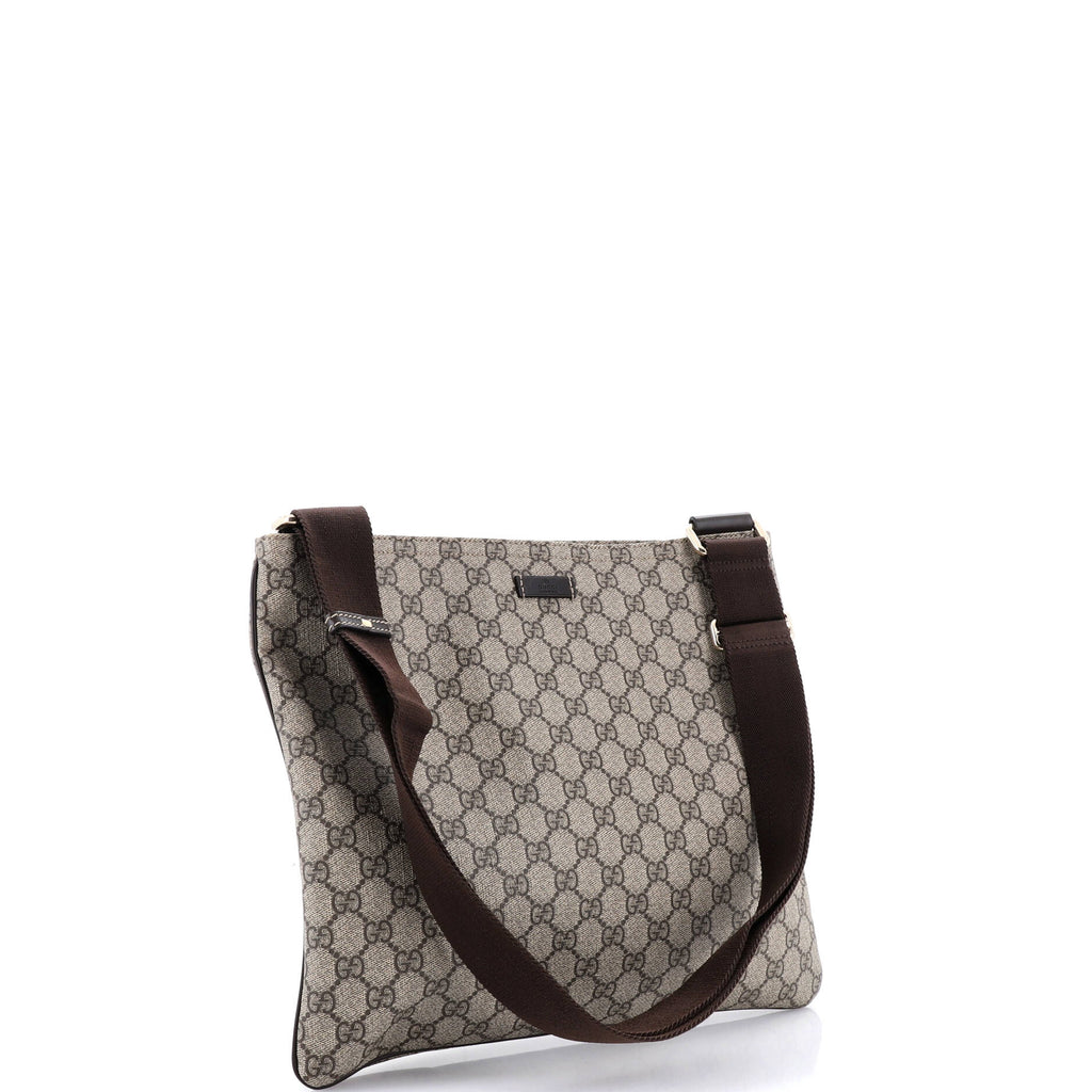 Zip Top Messenger Bag GG Coated Canvas Large