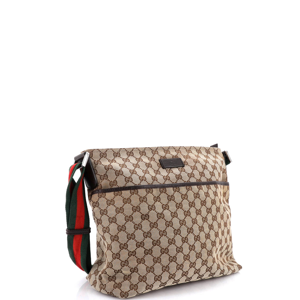 Front Pocket Web Messenger GG Canvas Medium