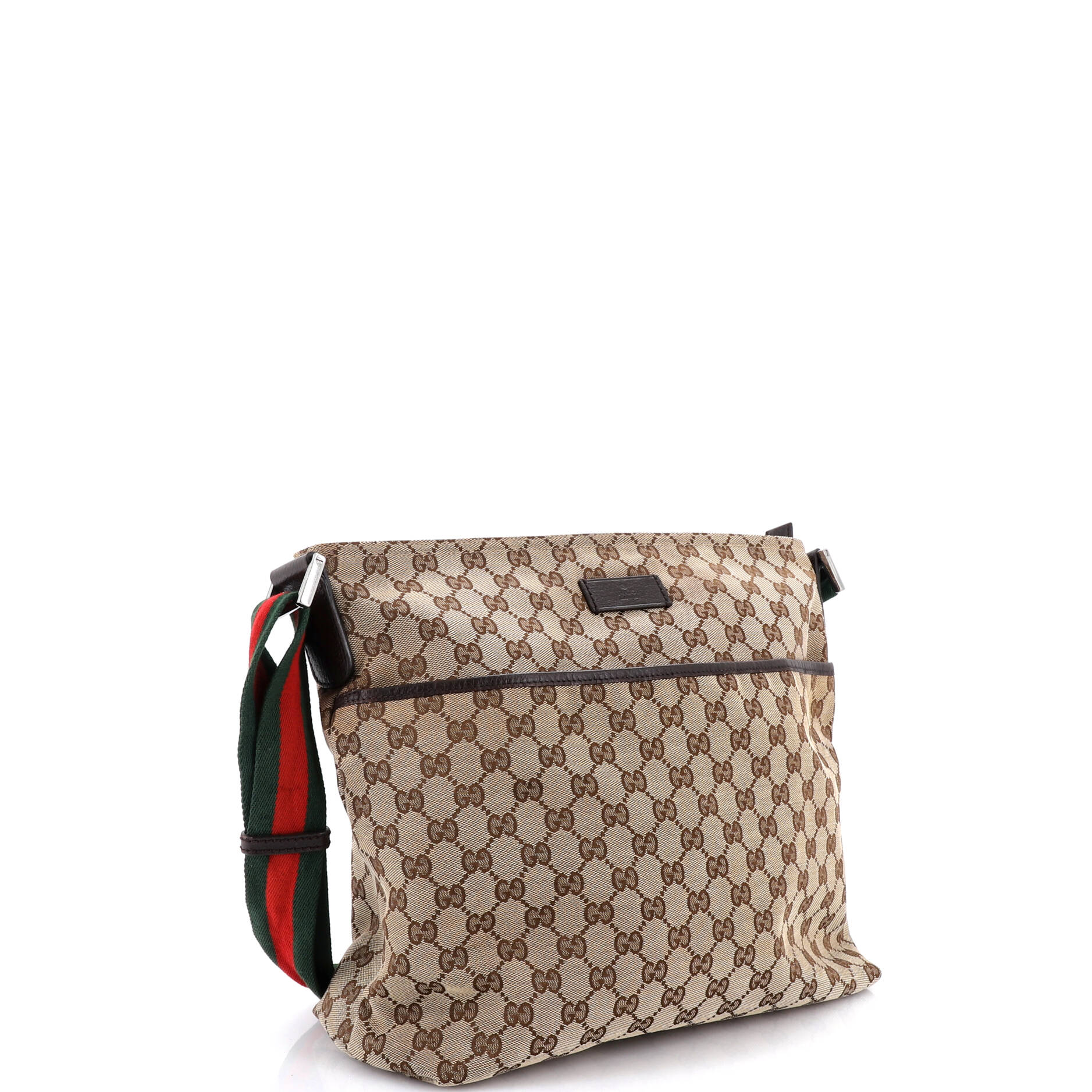 Front Pocket Web Messenger GG Canvas Medium