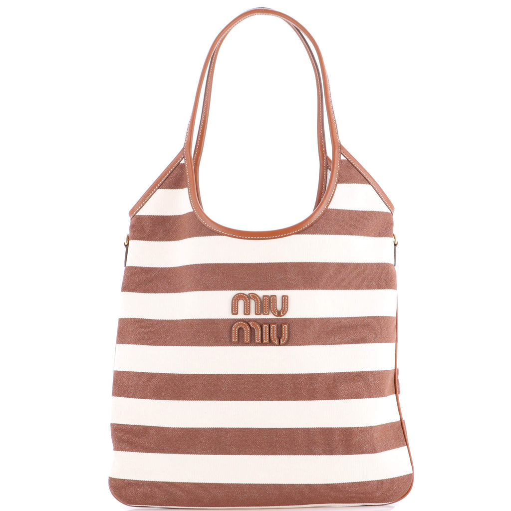 Ivy Hobo Bag Striped Canvas Tall