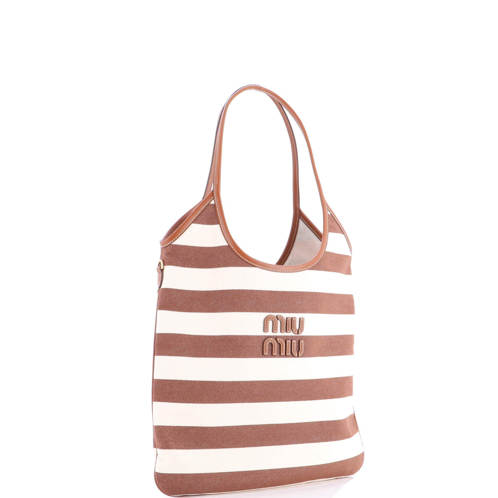Ivy Hobo Bag Striped Canvas Tall