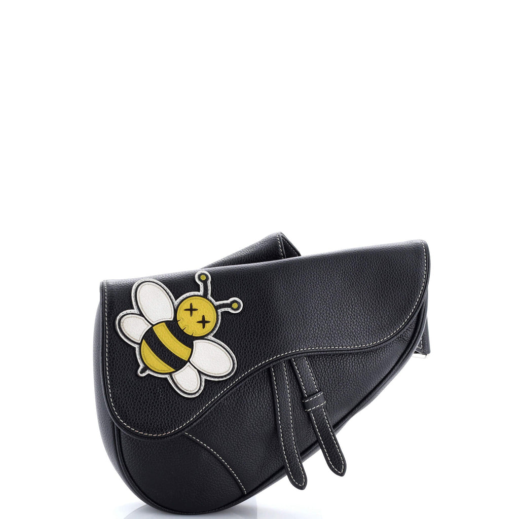 KAWS Saddle Crossbody Bag Leather with Applique
