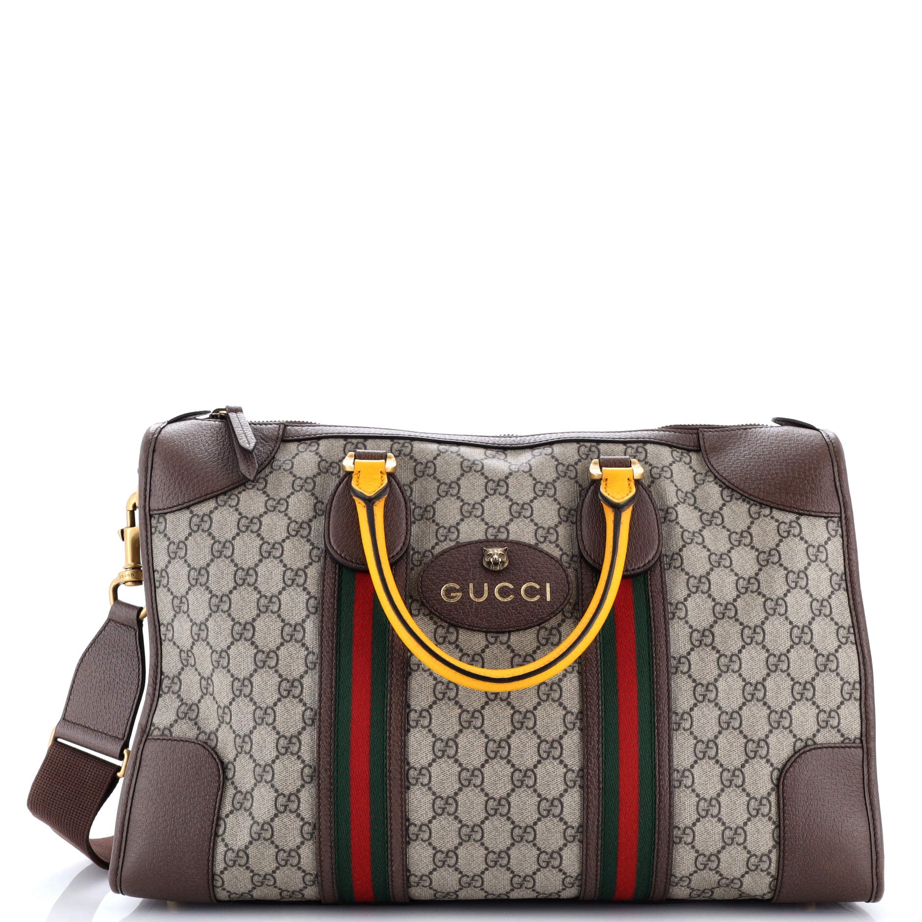 Neo Vintage Web Duffle Bag GG Coated Canvas Large