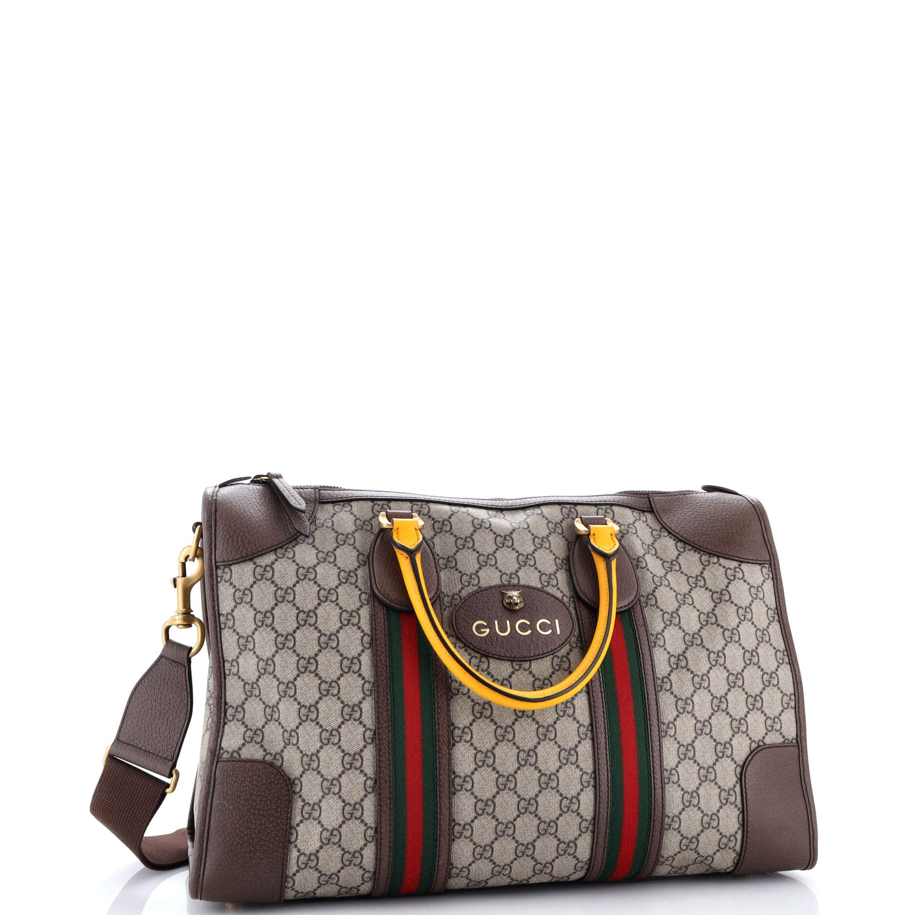 Neo Vintage Web Duffle Bag GG Coated Canvas Large