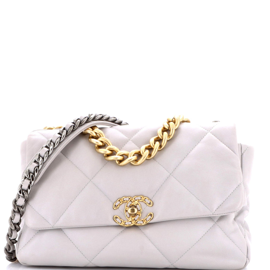 19 Flap Bag Quilted Leather Large