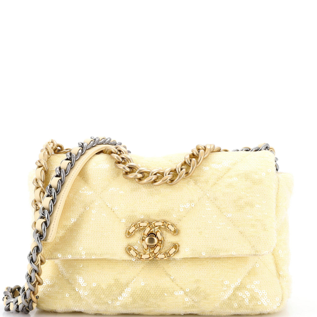 19 Flap Bag Quilted Sequins Medium