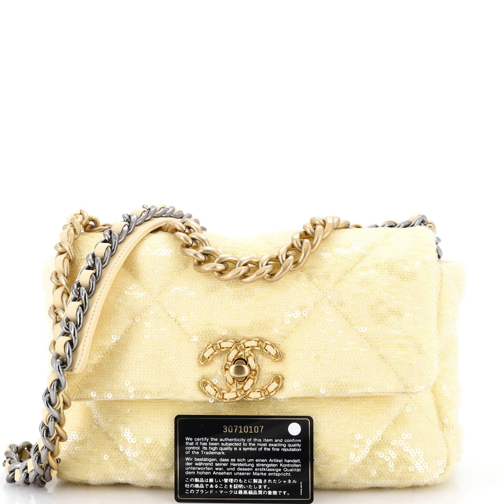 19 Flap Bag Quilted Sequins Medium