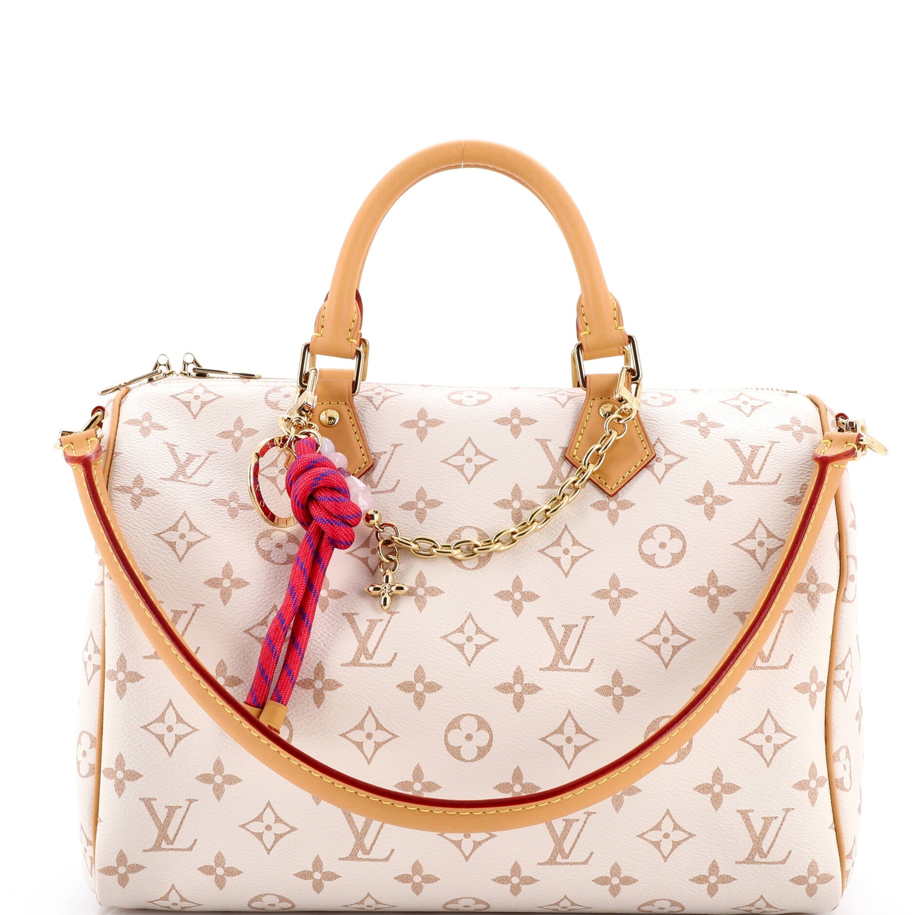 Lucky Speedy Soft Bandouliere Bag Monogram Dune Canvas 30