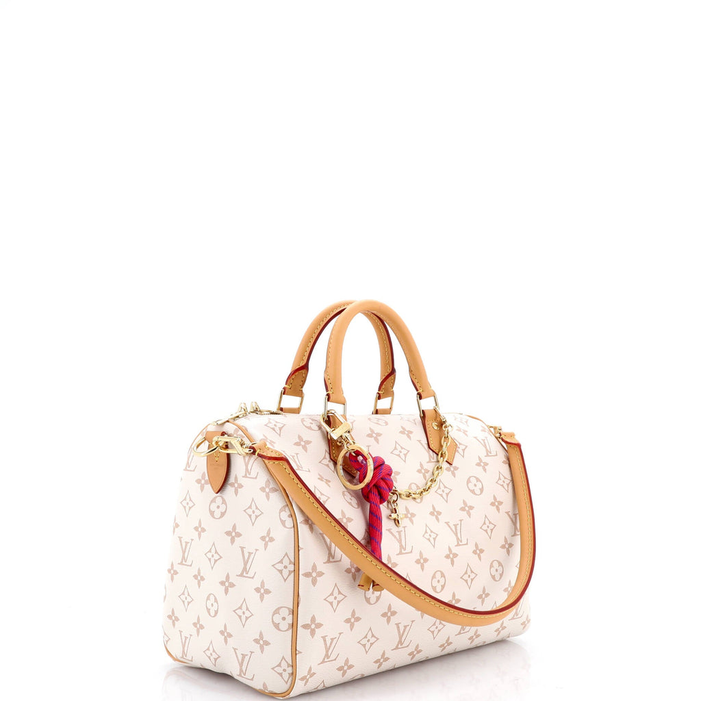 Lucky Speedy Soft Bandouliere Bag Monogram Dune Canvas 30