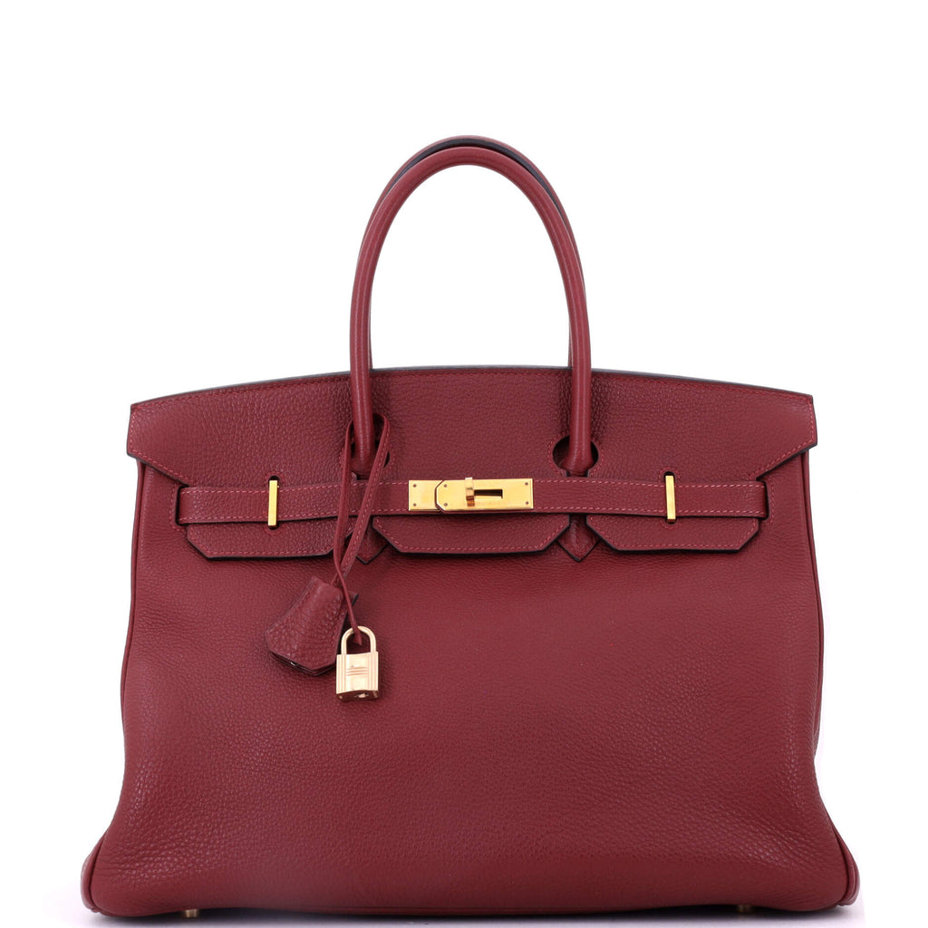 Birkin Handbag Rouge H Togo with Gold Hardware 35