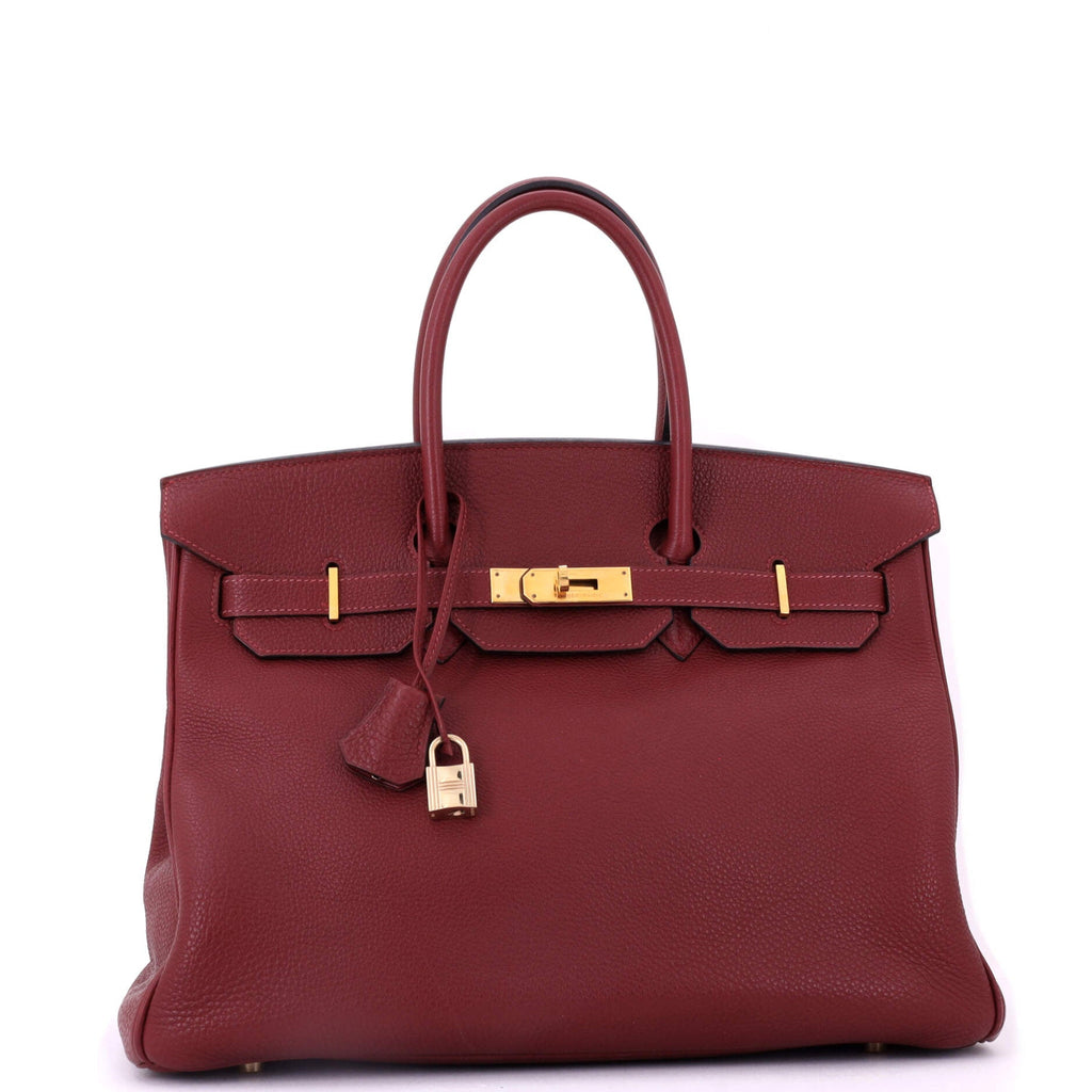 Birkin Handbag Rouge H Togo with Gold Hardware 35