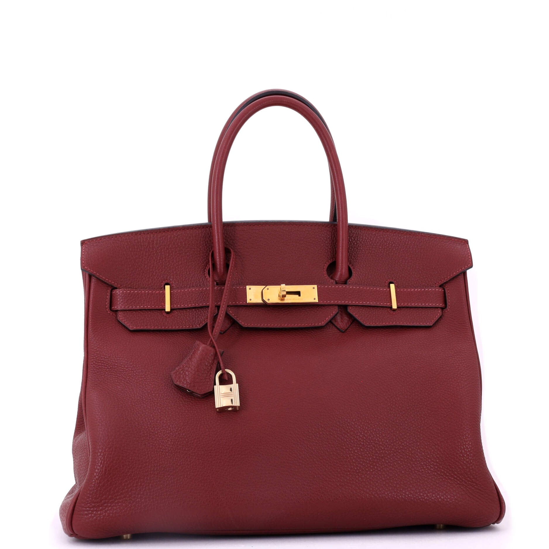 Birkin Handbag Rouge H Togo with Gold Hardware 35