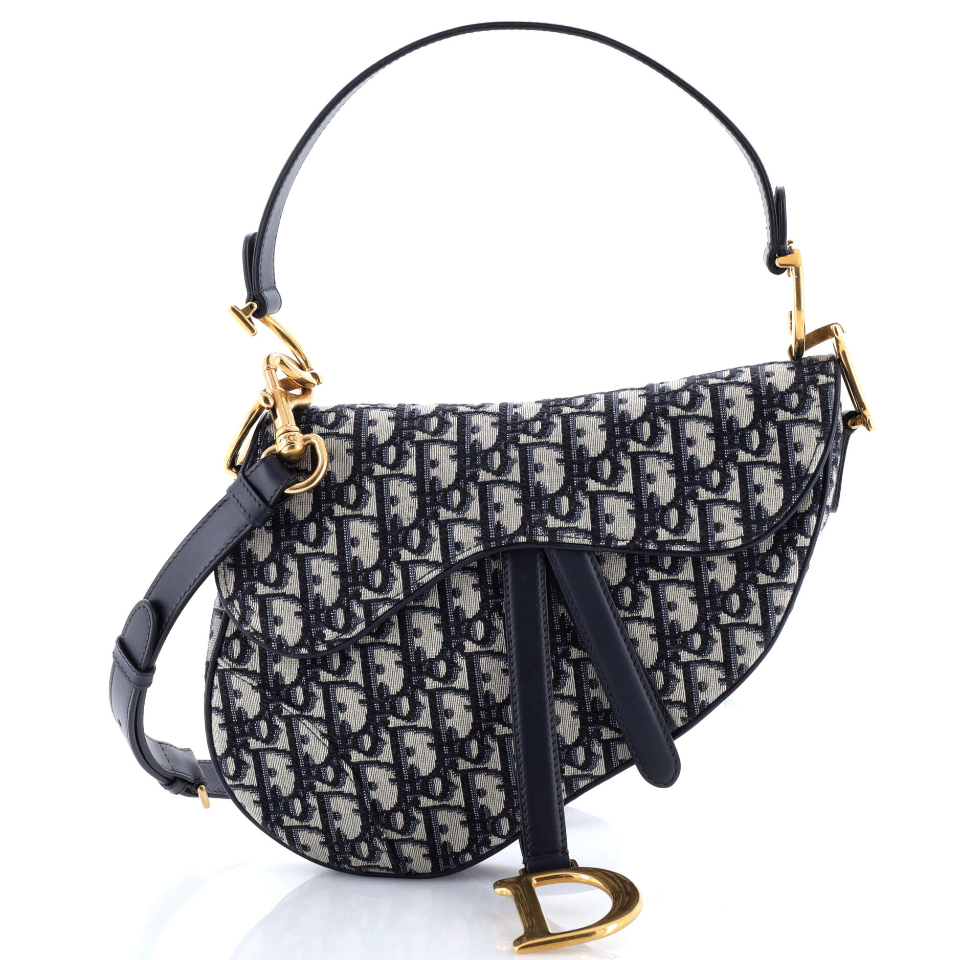 Saddle Handbag with Strap Oblique Canvas Medium