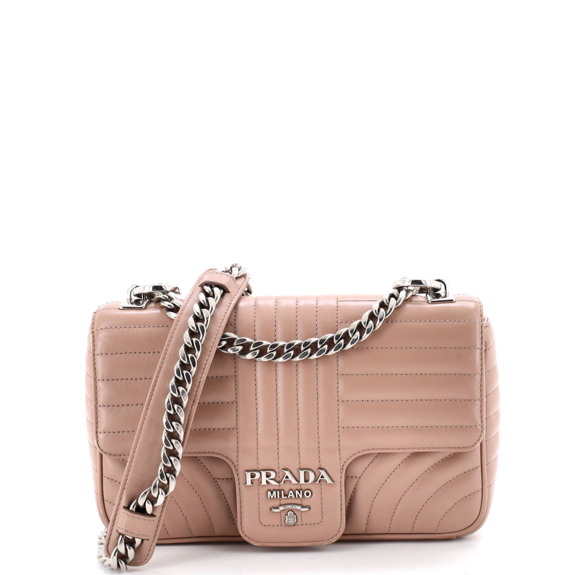 Chain Flap Shoulder Bag Diagramme Quilted Leather Medium