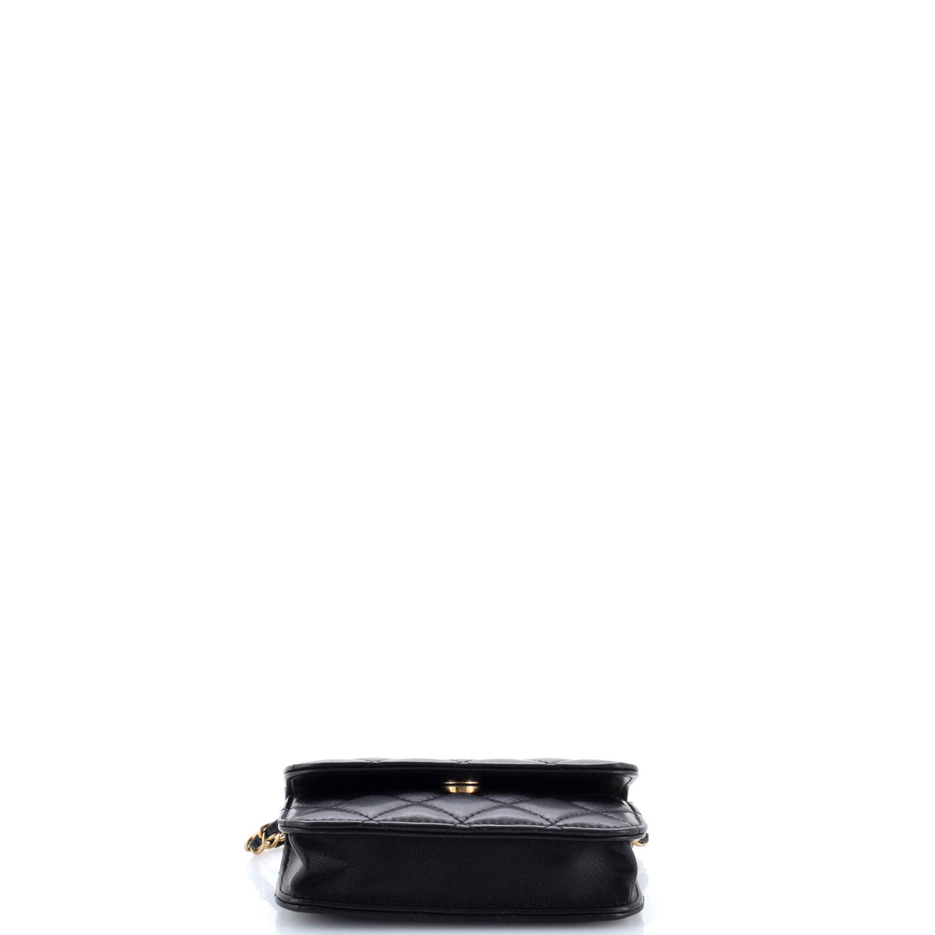 Pearl Crush Flap Clutch with Chain Quilted Lambskin Mini