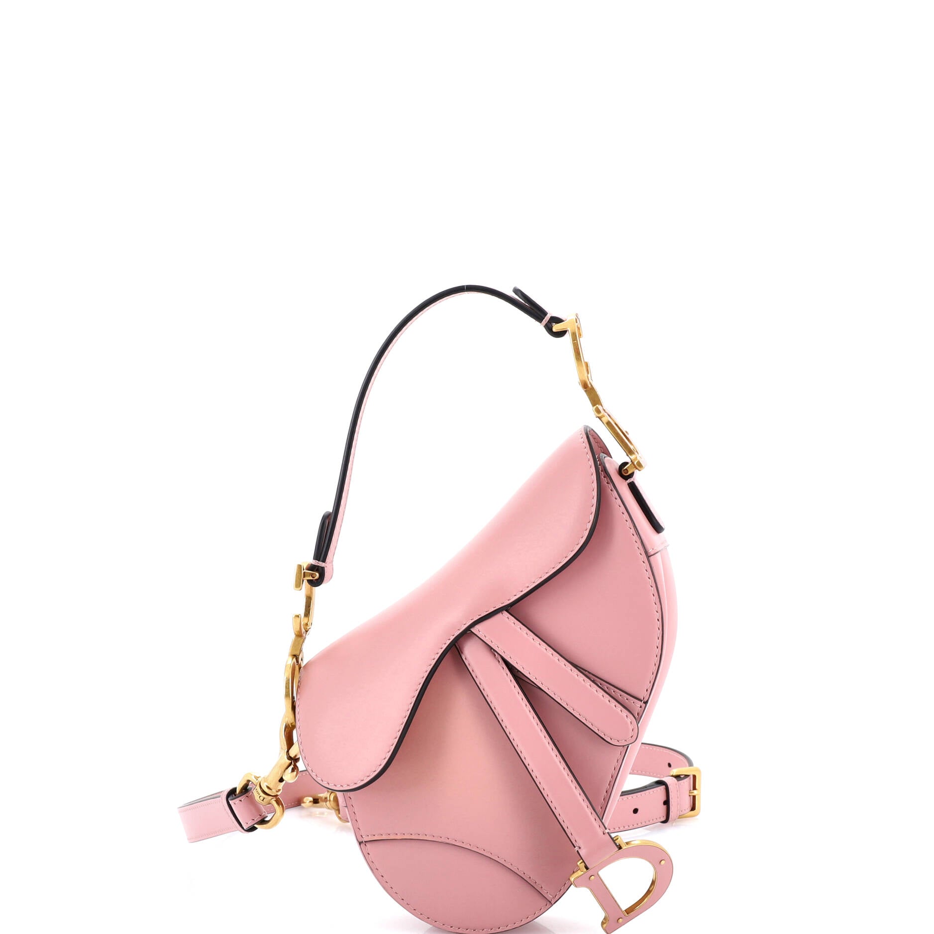 Saddle Handbag with Strap Leather Mini