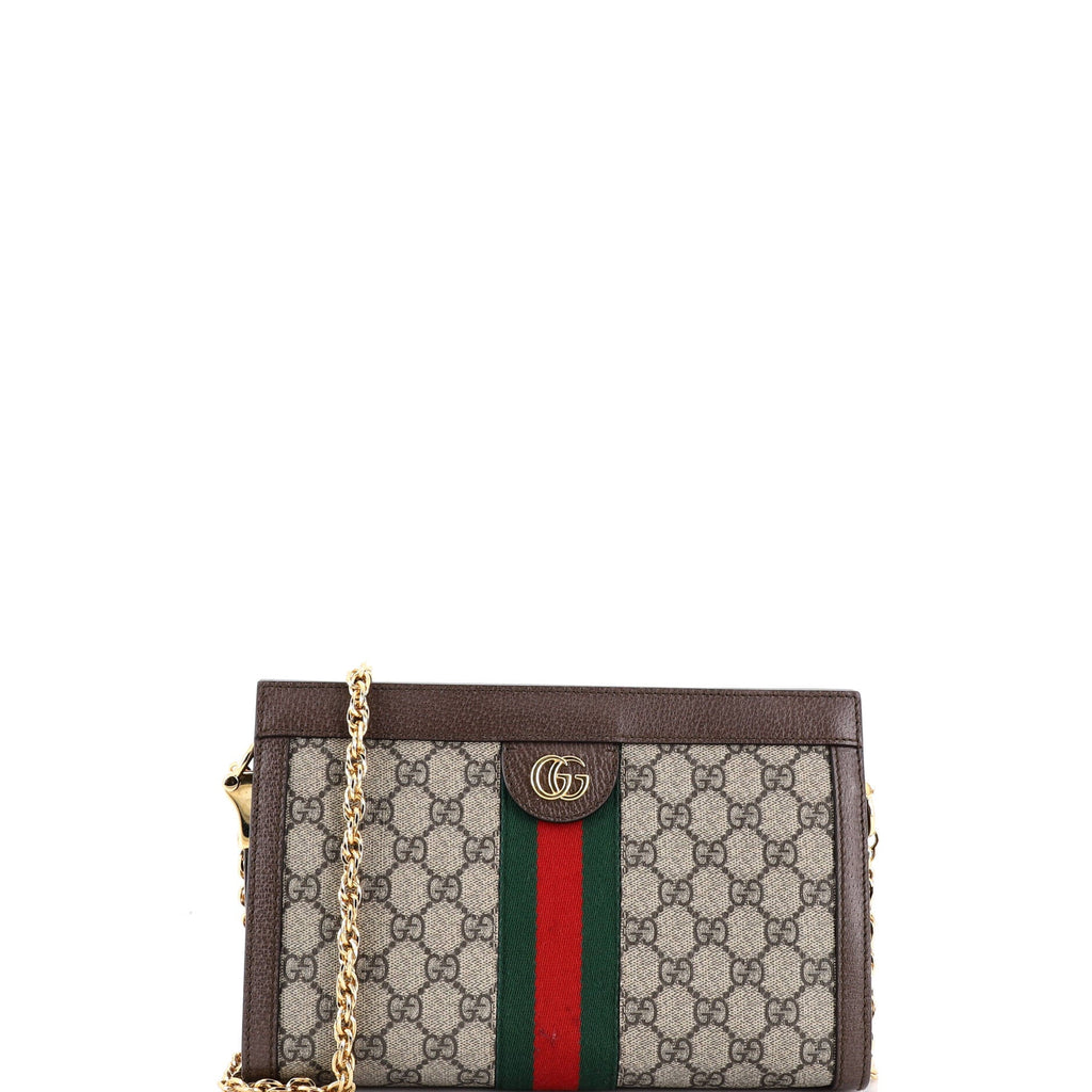 Ophidia Chain Shoulder Bag GG Coated Canvas Small