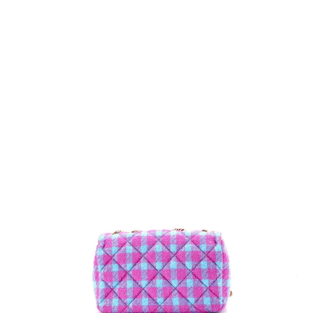 Medusa Icon Chain Flap Bag Quilted Tweed East West