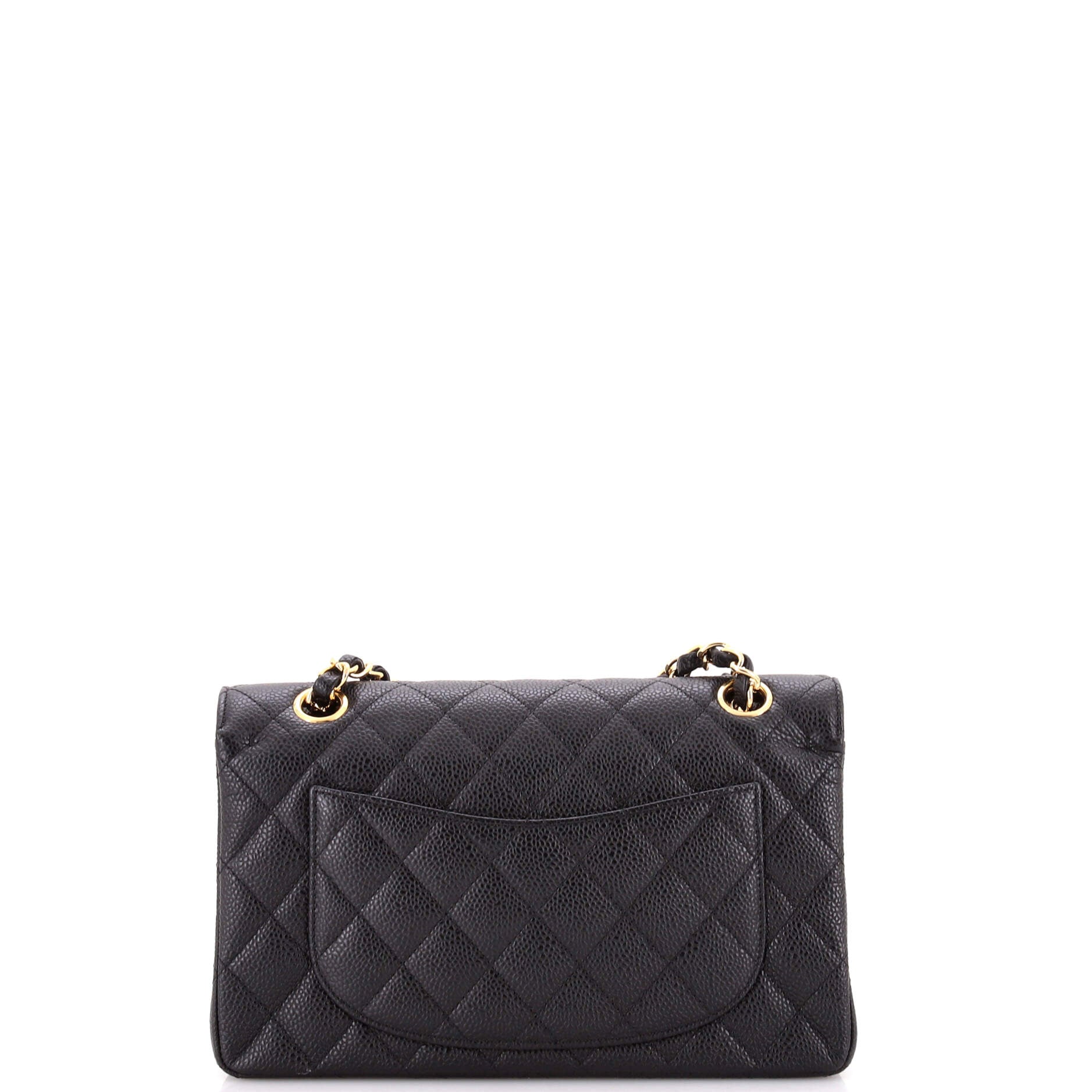 Classic Double Flap Bag Quilted Caviar Small