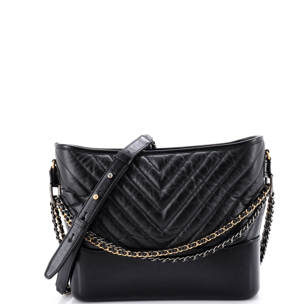 Gabrielle Hobo Chevron Aged Calfskin Medium