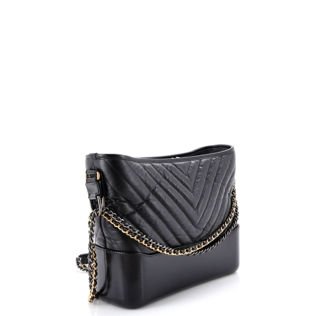 Gabrielle Hobo Chevron Aged Calfskin Medium
